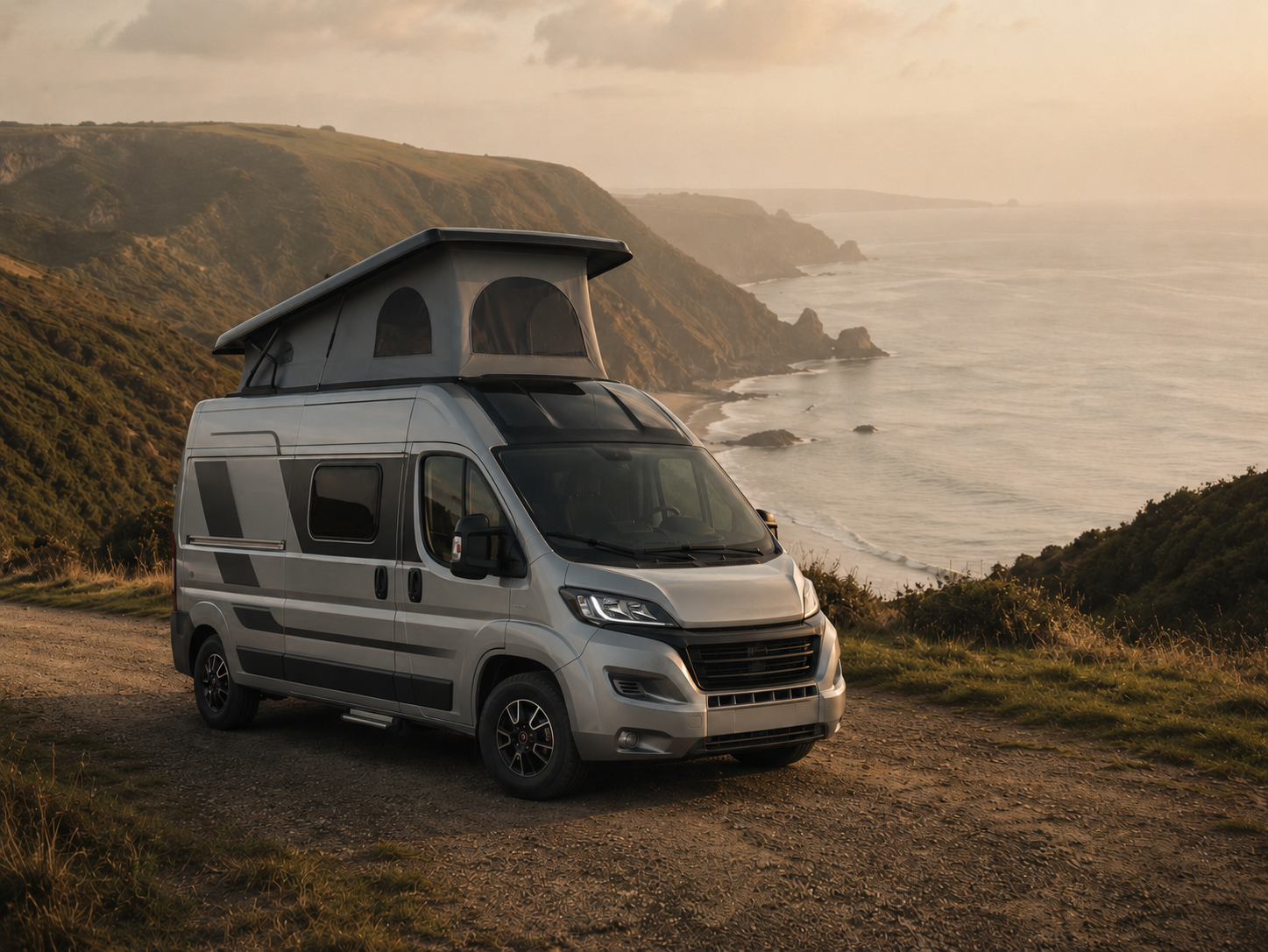 Autocaravana preparada para viajar por carretera